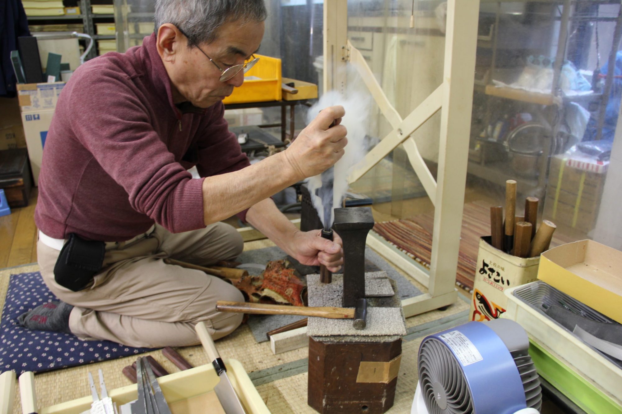mounting japanese knife blade to handle