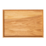 Oak large wooden tray on white background
