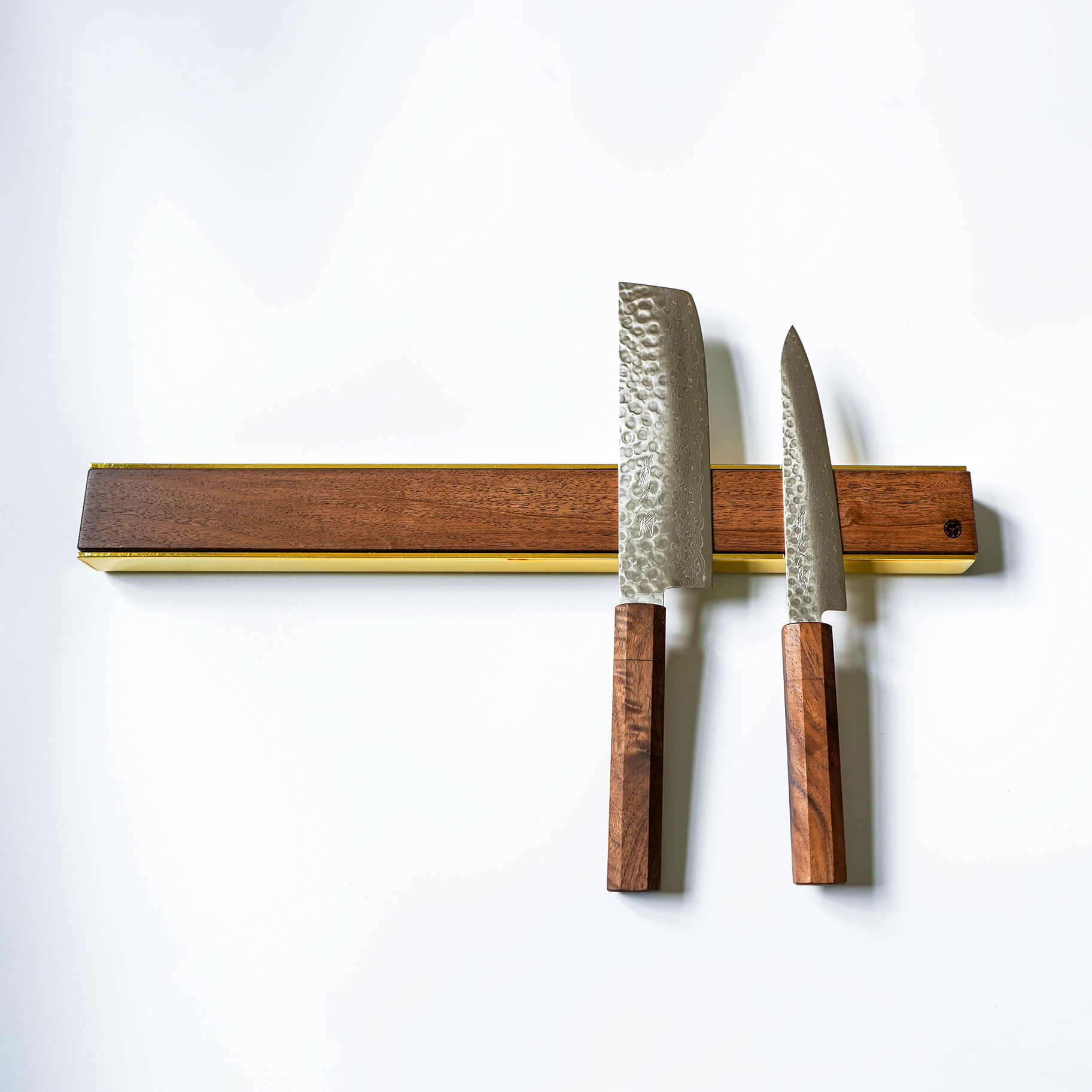 premium copper brass walnut oak knife magnetic strip rack 11
