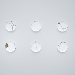 Kintsugi Collection Fine Bone China Porcelain Small Plates - Set Of 6