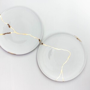 Japanese Kintsugi dinnerware set dinner plates minimalist