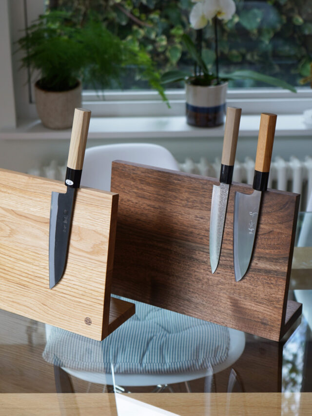 kitchen stands luxury premium magnetic wooden stands japanese knives