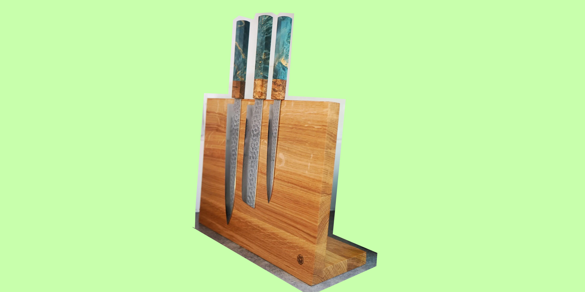 magnetic knife stand wooden oak walnut