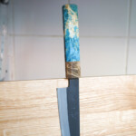 Mutsumi Hinoura Petty 135mm Shirogami Kurouchi Custom Japanese Knife