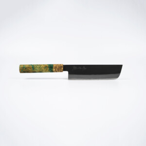 Mutsumi Hinoura Nakiri 165mm Shirogami Kurouchi Custom Japanese Knife