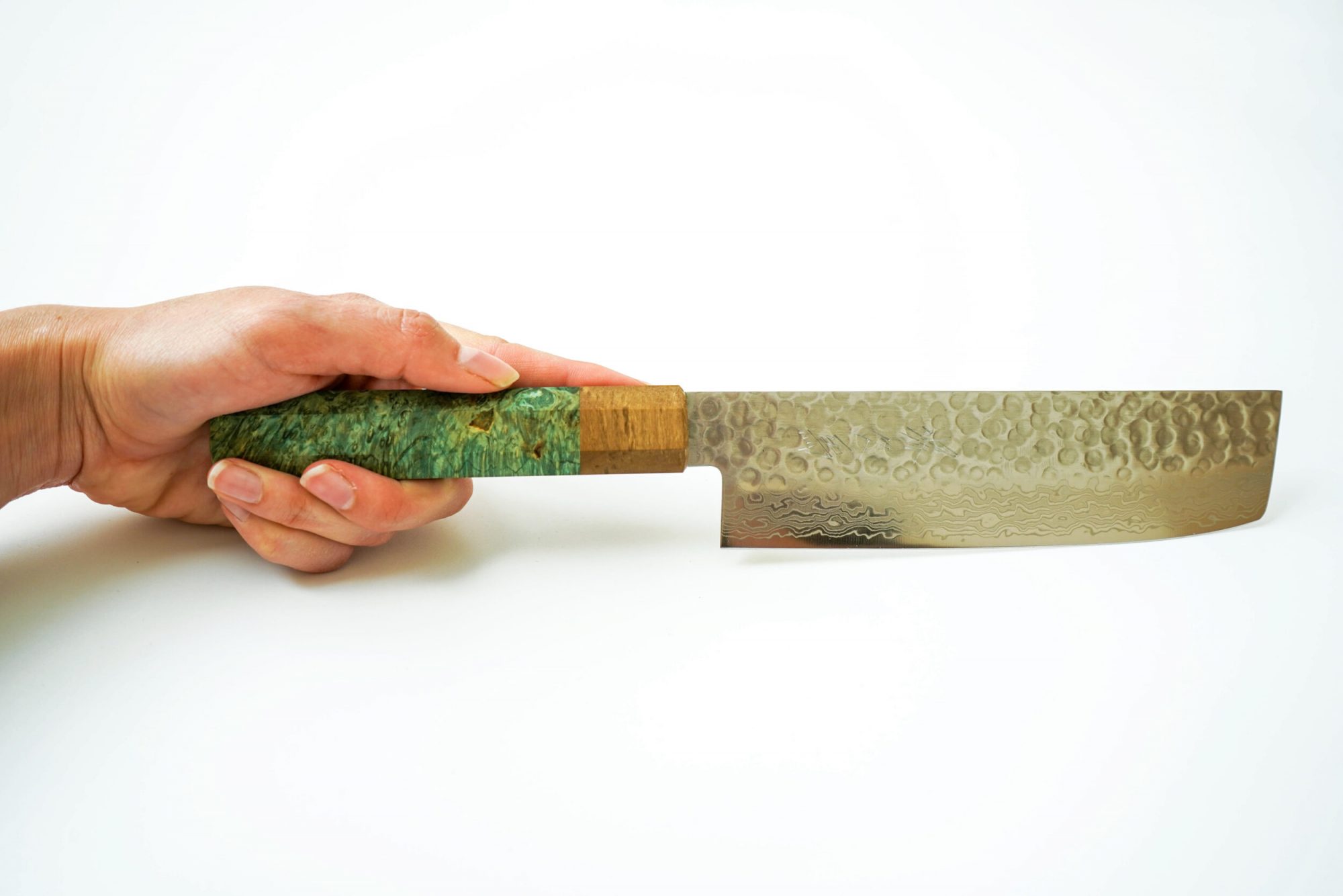 Signature Japanese Kitchen Knives by Sakai Kyuba - Nakiri Veggie Knife 160mm Green