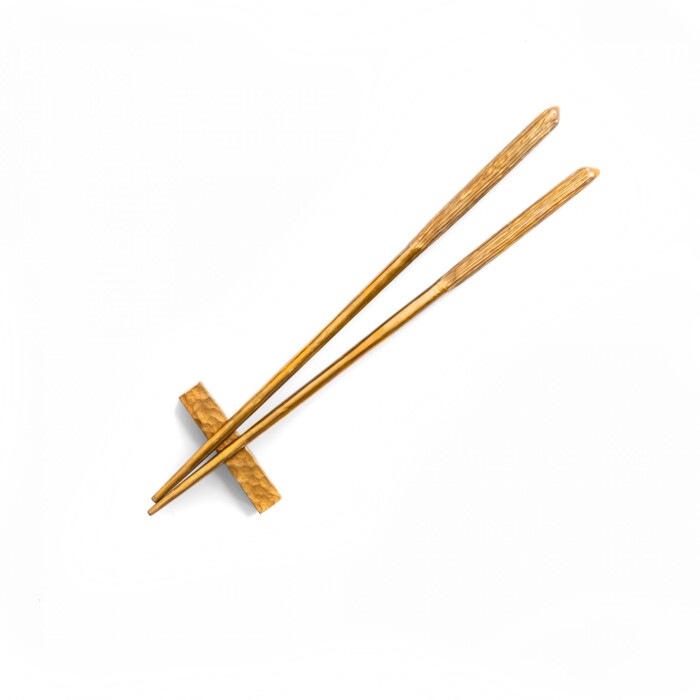 handmade brass chopsticks with rest