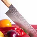 sakai kyuba kitchen knife damascus steel blade