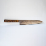 Sakai Kyuba – Chef’s Knife 21cm – The Gyuto with Natural Brown handle on white background