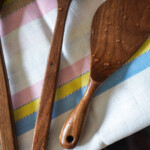 Dark Walnut Kitchen Utensils- Rice shovel close up
