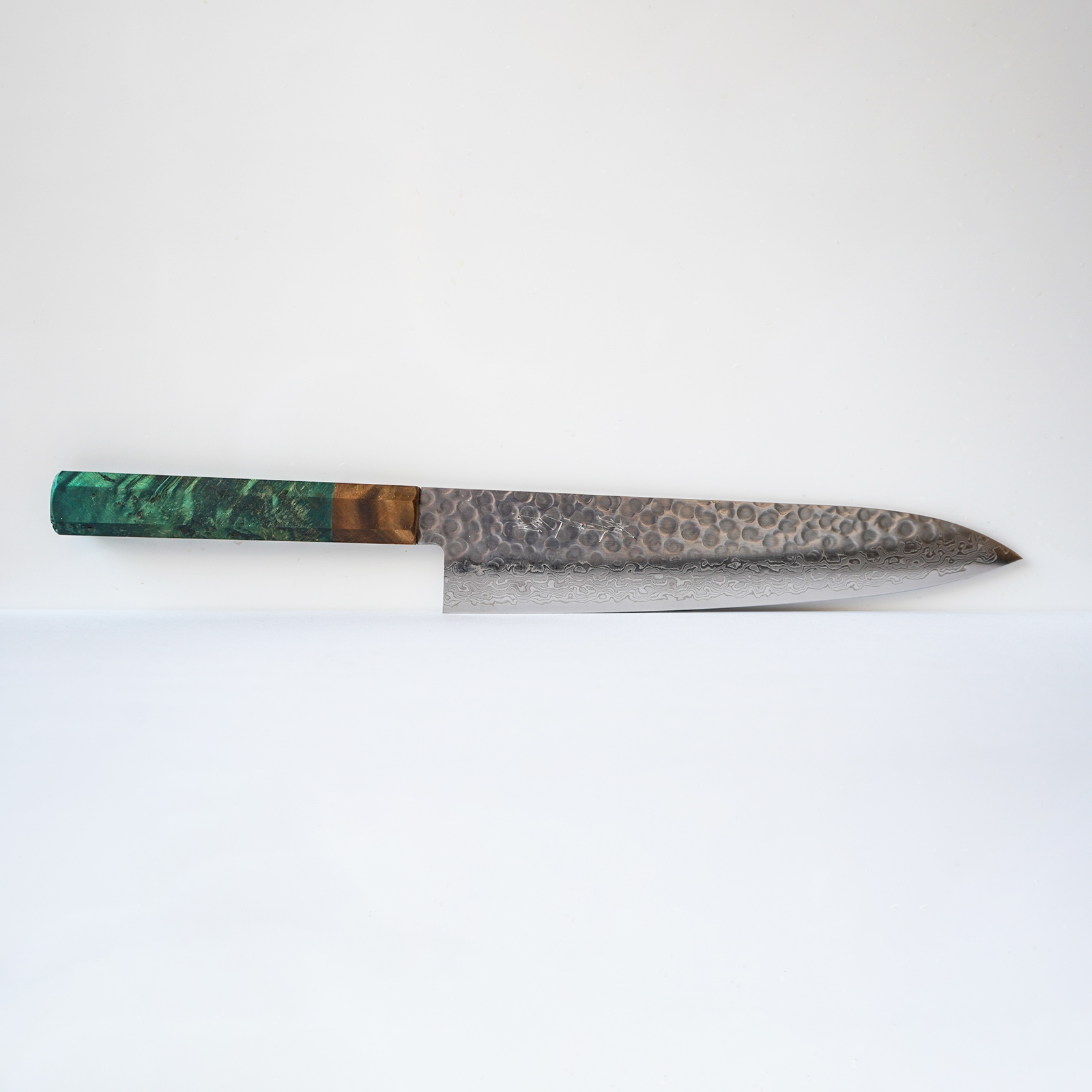 Sakai Kyuba – Chef’s Knife – The Gyuto, Olive Green handle no background