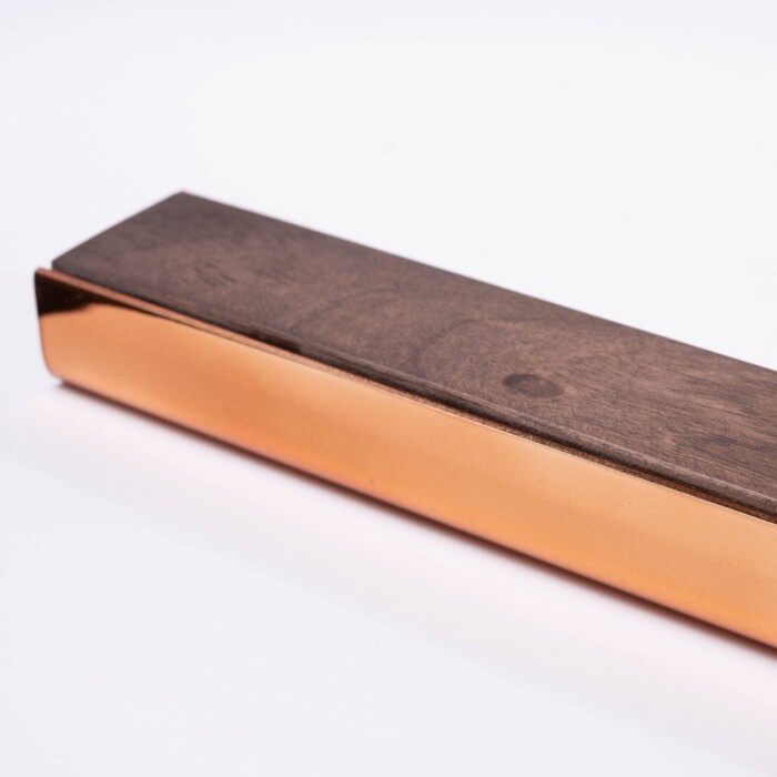 Wandmontiertes magnetisches Holz-Messerregal - Kupfer-Walnuss 70cm