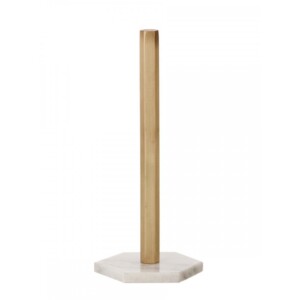 Hexagon Brass and Marble Kitchen Roll Holder