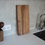 Dark Walnut kitchen cutting board- Large-standing vertically-5