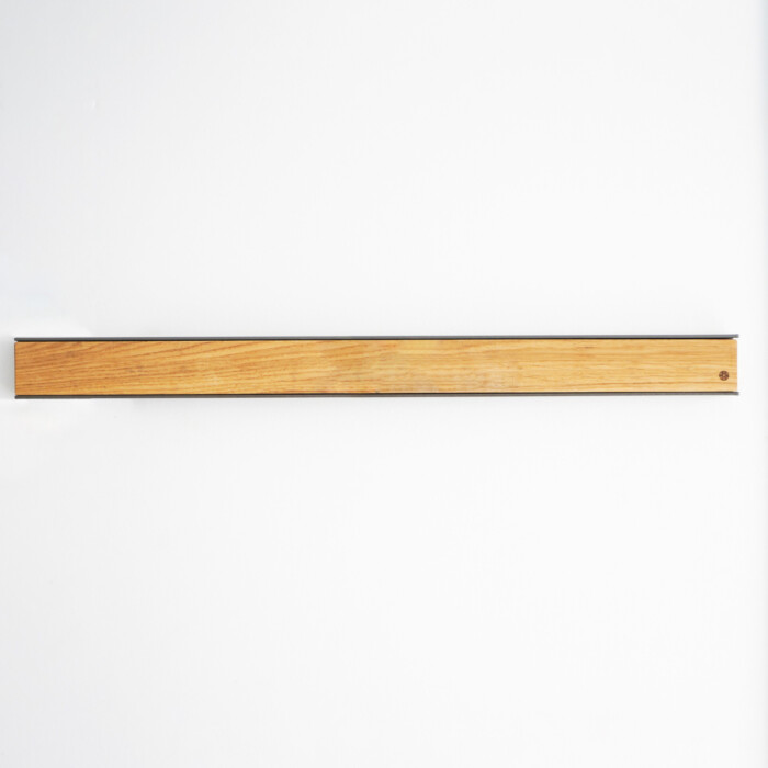 Wall Mounted Magnetic Wood Knife Rack - Steel - Oak - 70cm
