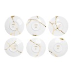 Kintsugi Collection Fine Bone China Porcelain Small Plates - Set Of 6