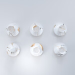 Kintsugi Collection Fine Bone China Porcelain Tea Cups (inc. Plates) – Set Of 6- White Background