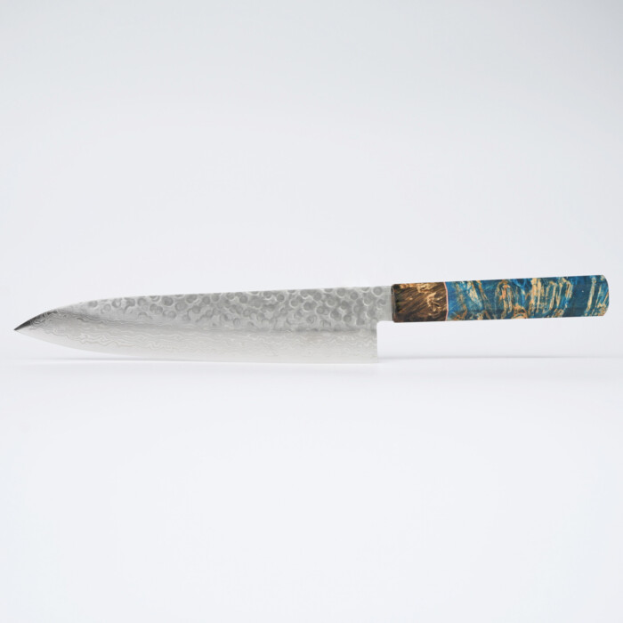 Mediterranean Blue, Sakai Kyuba – Chef’s Knife 21cm – The Gyuto