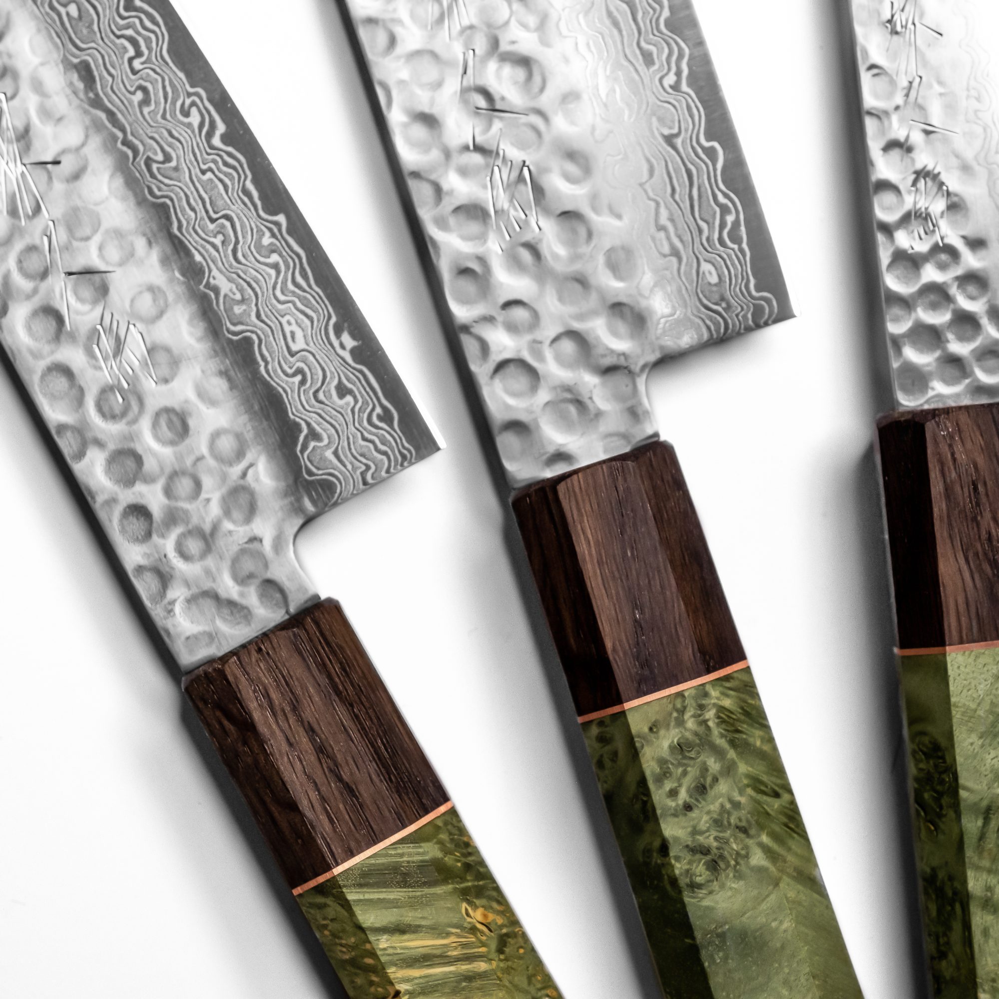 10 Stück Edelstahl Küchenmesser Set Damaskus Muster Messer Kochmesser Messerset