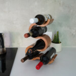 Wooden Wine Rack x 5 Bottles The Wave – Oak, fully stacked