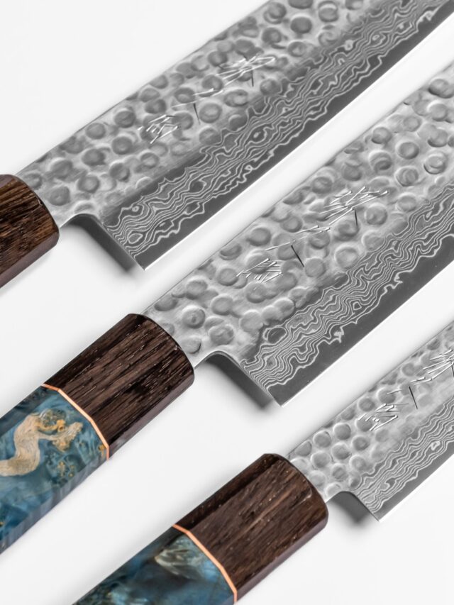 Sakai Kyuba The Knife Blade Thickness Engraving Japanese – Mediterranean Blue