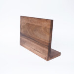 Wooden Magnetic Knife Stand Block, Walnut, from the side