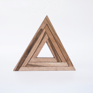 Dreifacher Untersetzer aus Holz: Walnuss