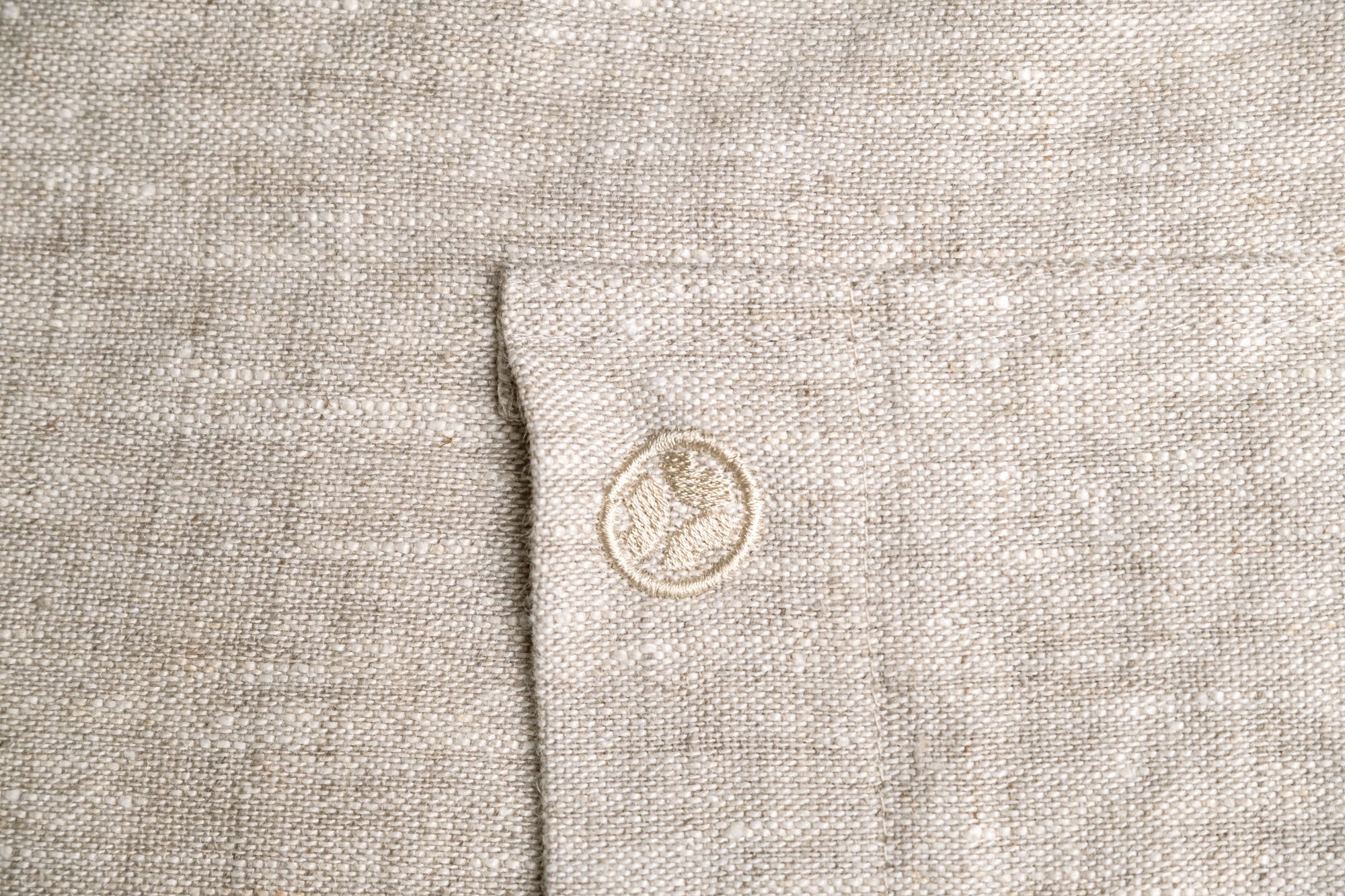 linen kitchen apron beige stonewashed